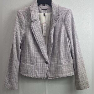 White House Black Market Tweed Blazer Size 16 NWT Cool Wisteria